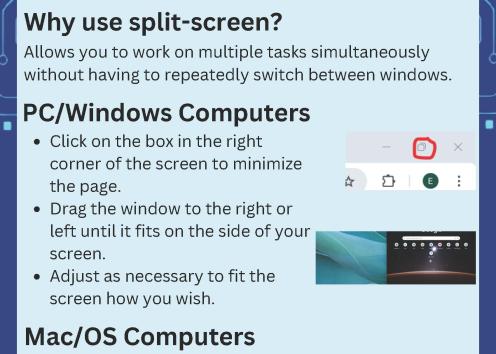 How to use split screen